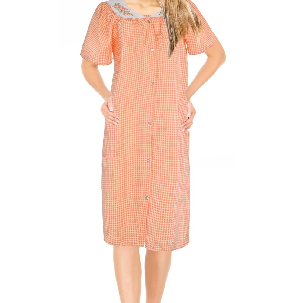 JEFFRICO House Dresses for Women with Pockets - Lightweight Breathable Orange